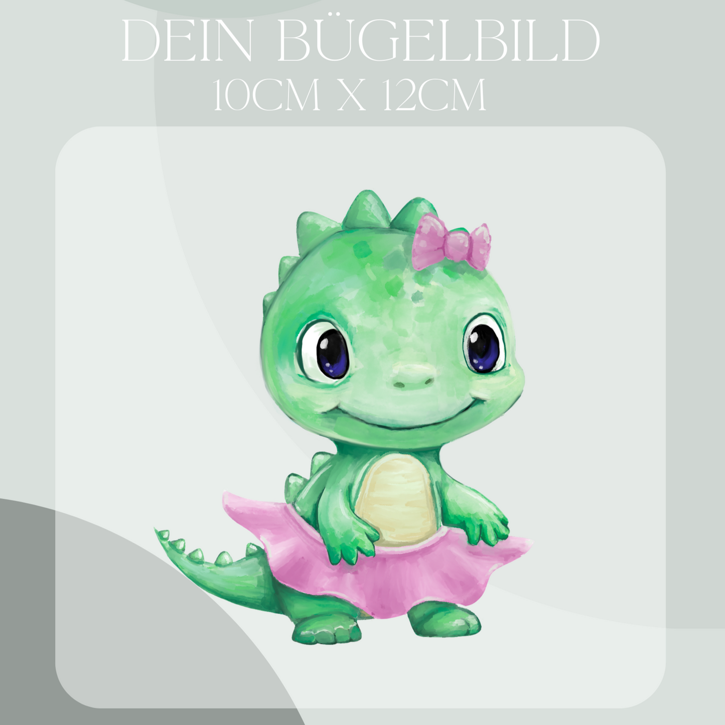Dino rosa- Mini Bügel-Bild Bügelbild Eigenproduktion