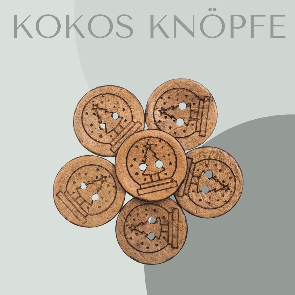 Schneekugel Weihnachtsbaum, Kokosknopf