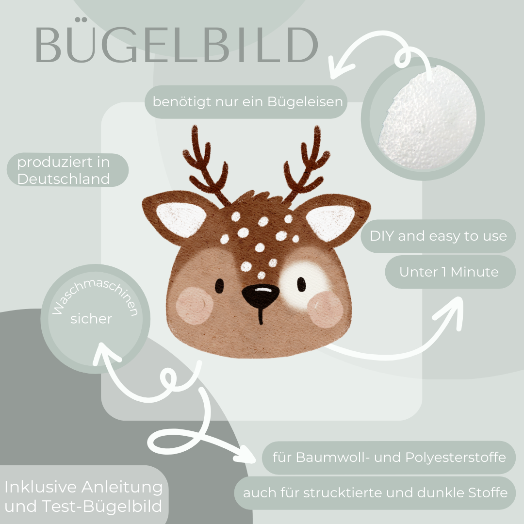 Reh - Bügelbild Eigenproduktion