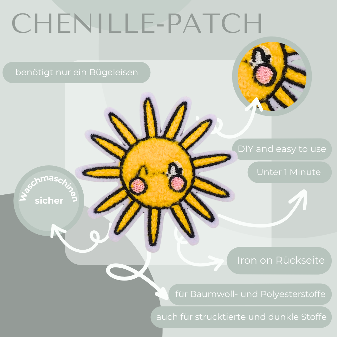 Chenille-Patch Sonne Iron-on