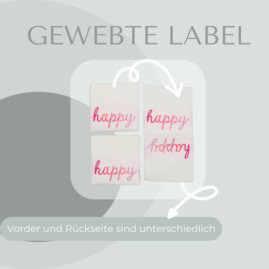 happy Web Label gewebt Eigenproduktion