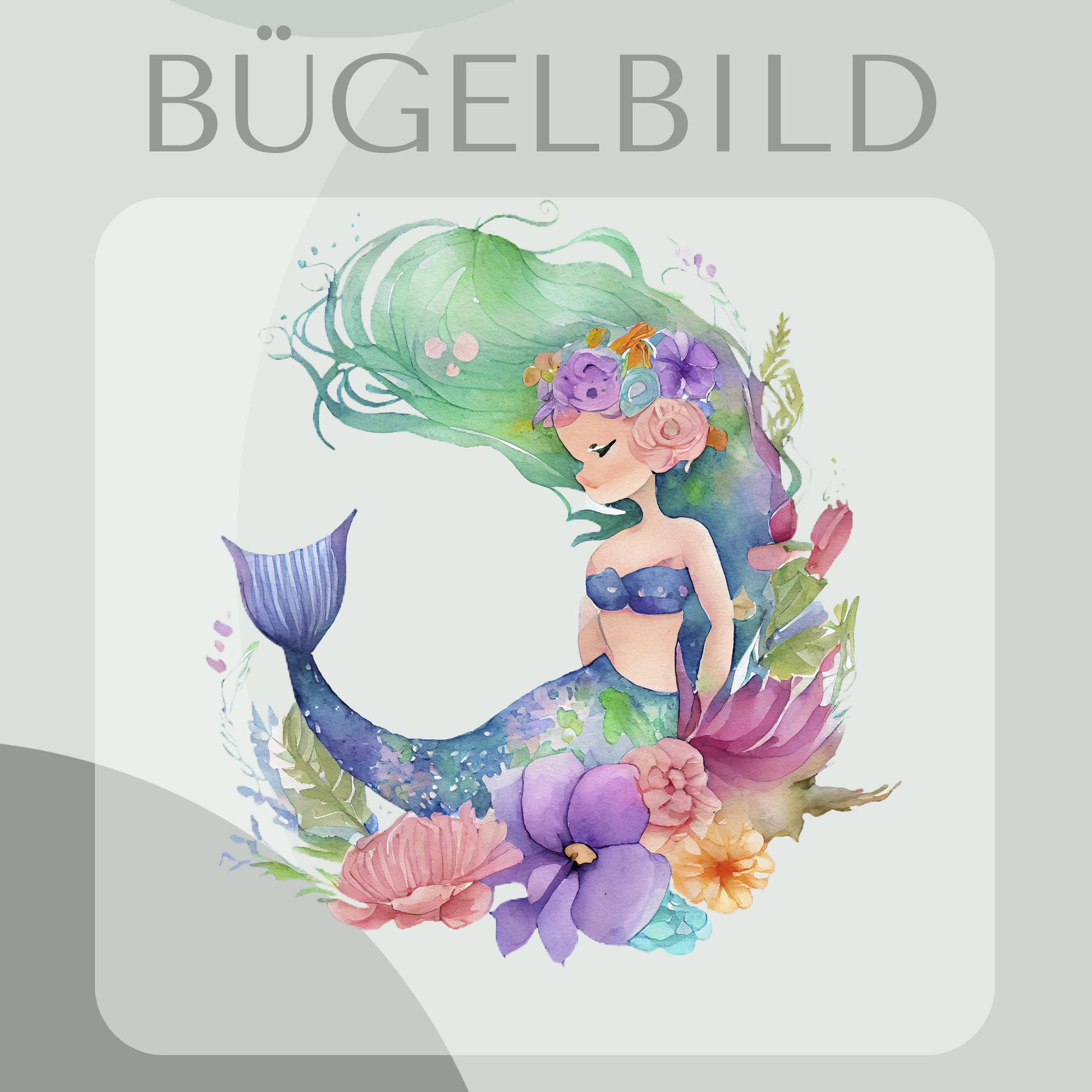 Bügelbild florale Meerjungfrau II 