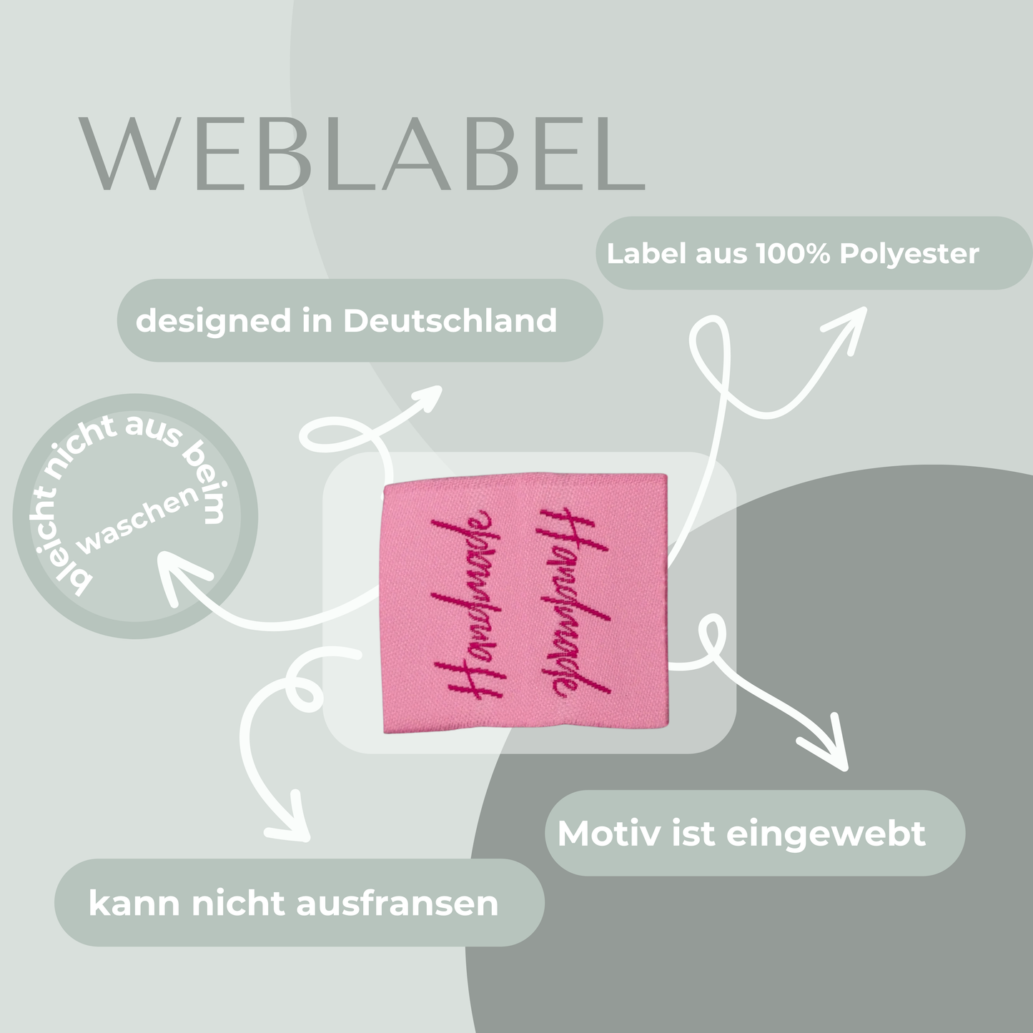 Handmade Web Label gewebt Eigenproduktion