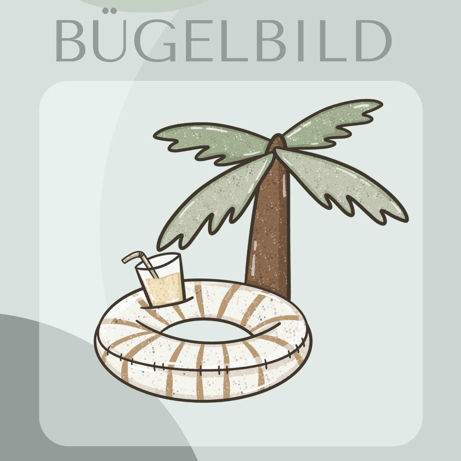 Bügelbilod Streifen Reifen mit Palme