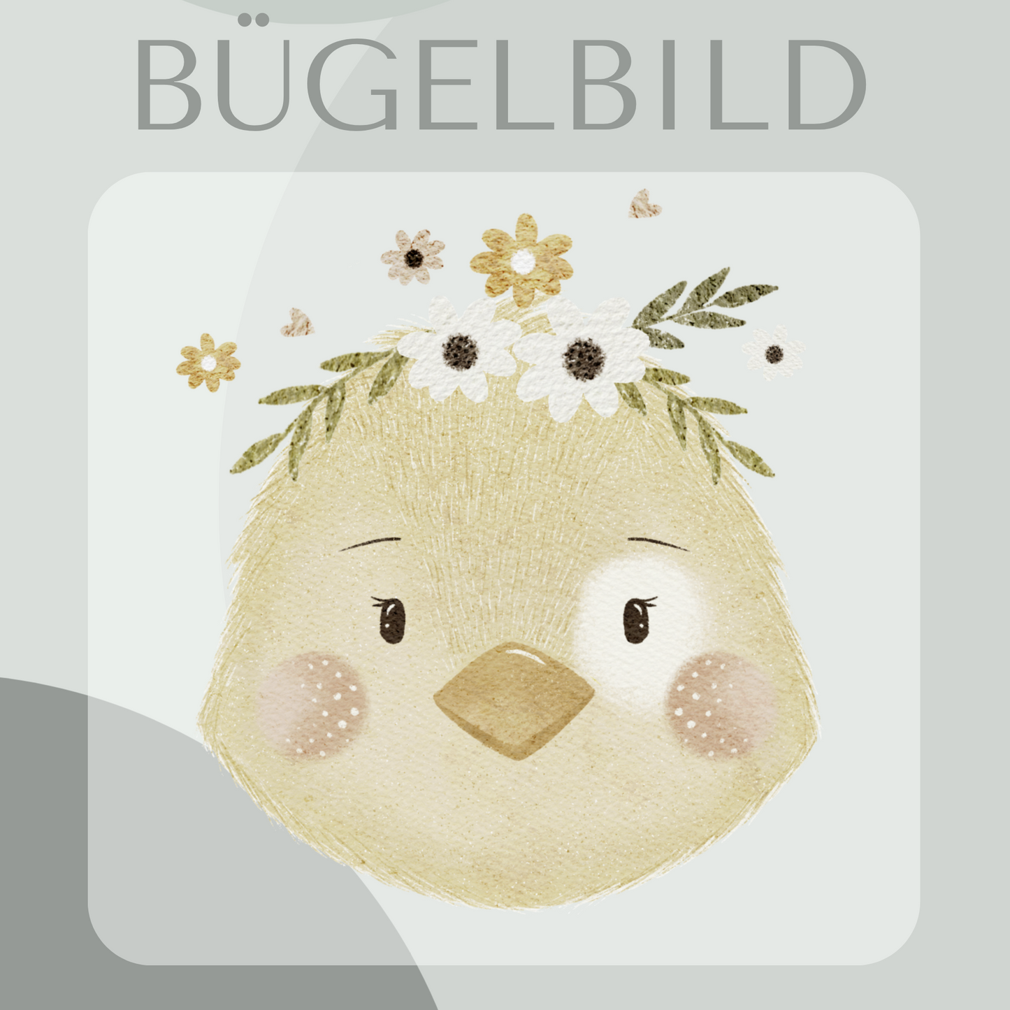 Bügelbild florales Küken 