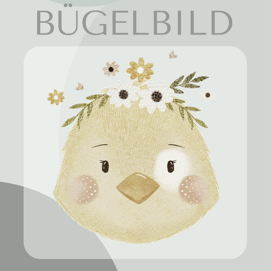 Bügelbild florales Küken 