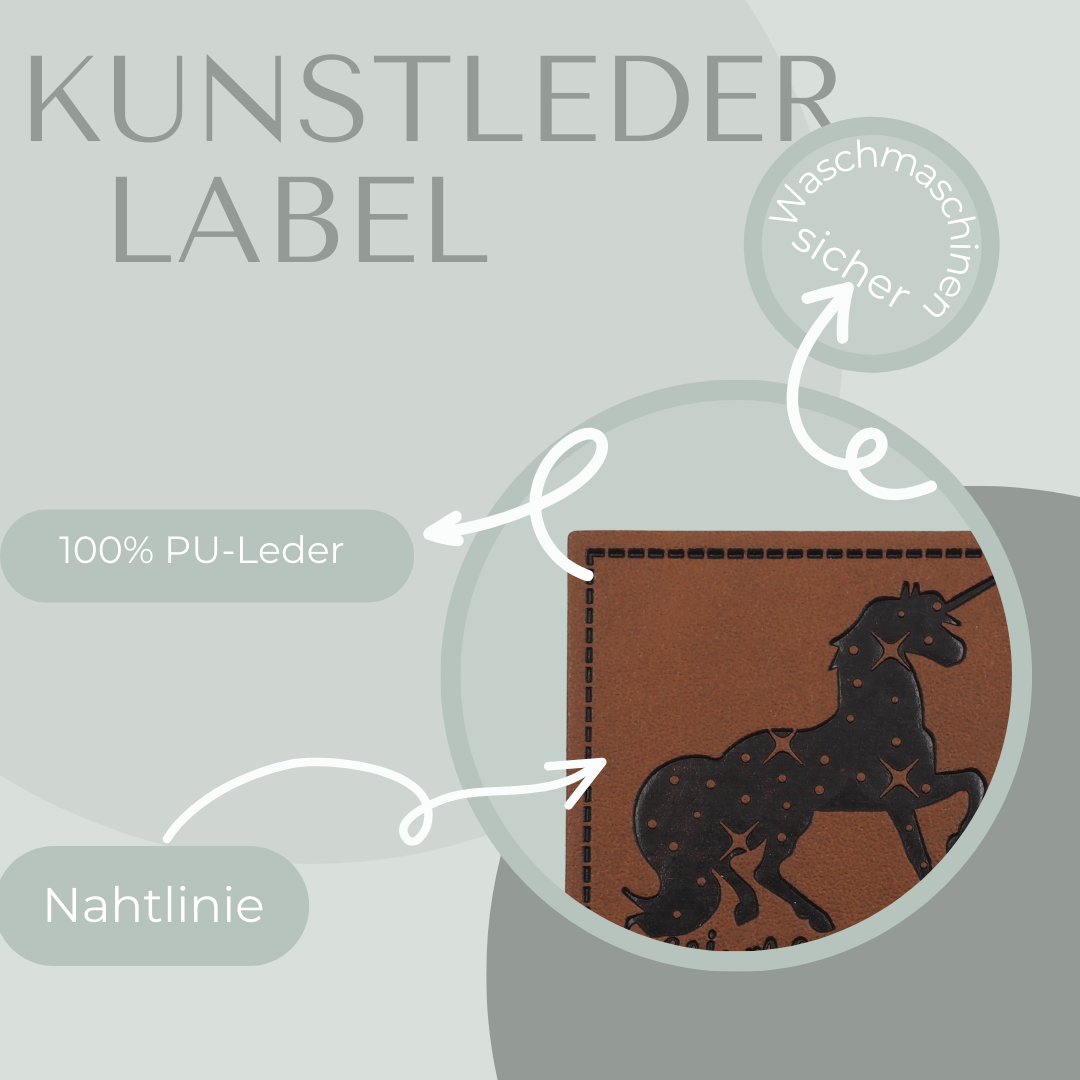 sei magisch Kunstlederlabel Kunstleder Label Eigenproduktion