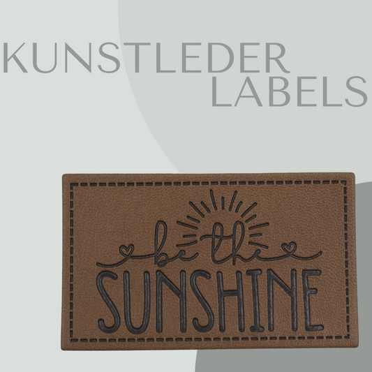 Kunstleder Label eckig in braun mit der Aufschrift "be the sunshine"