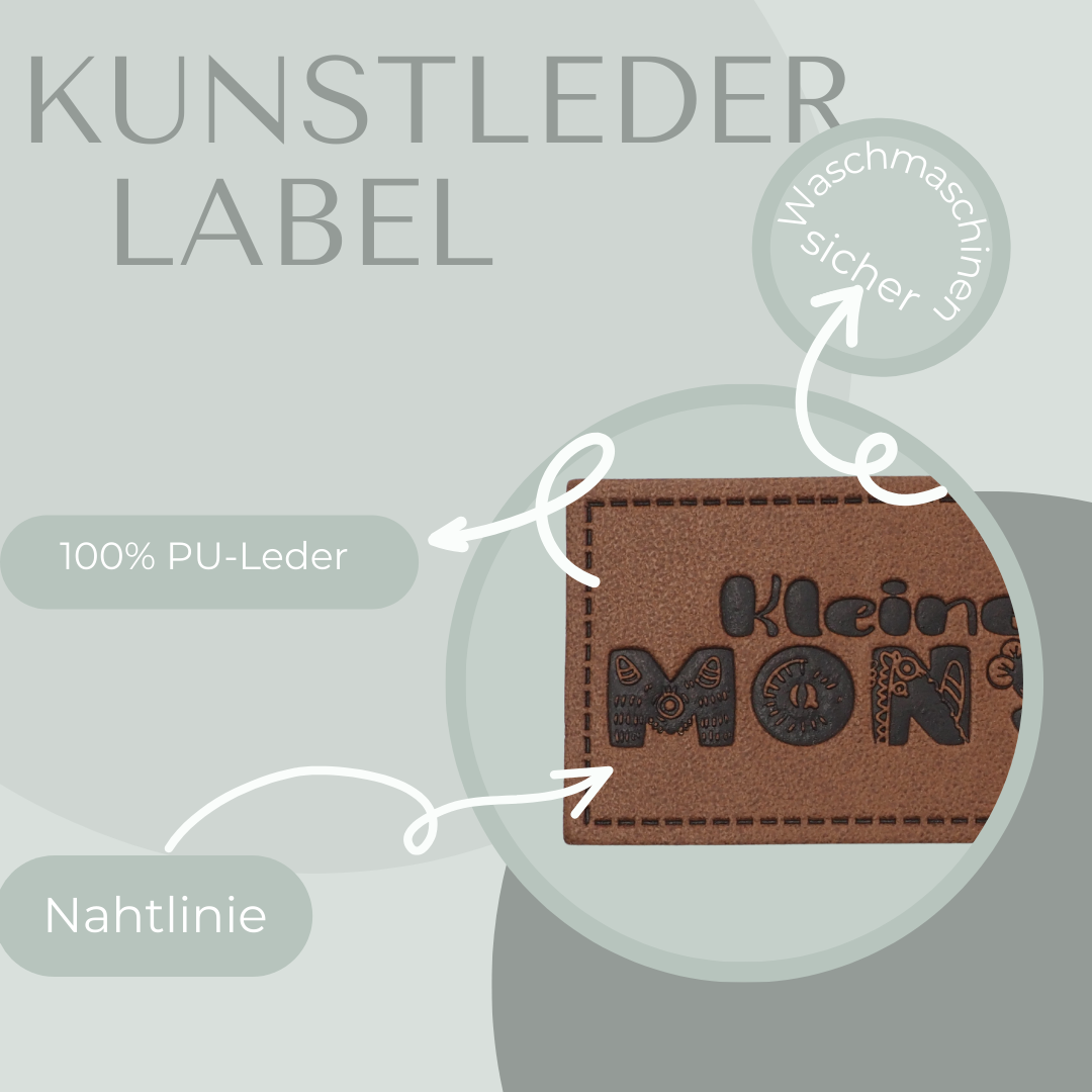 Kleines Monster Kunstlederlabel Kunstleder Label Eigenproduktion
