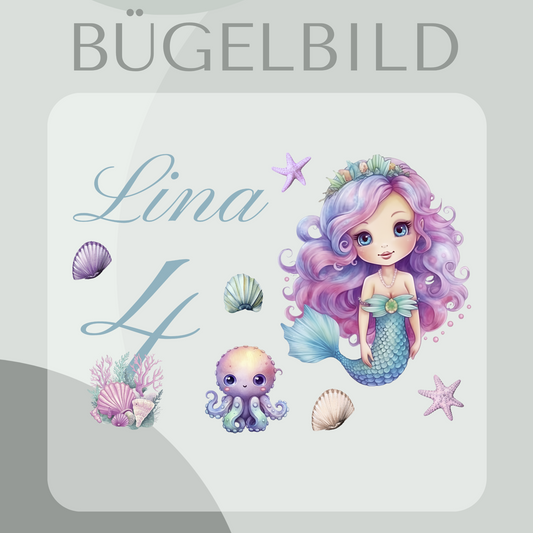 Personalisiertes Bügelbild-Set Meerjungfrau