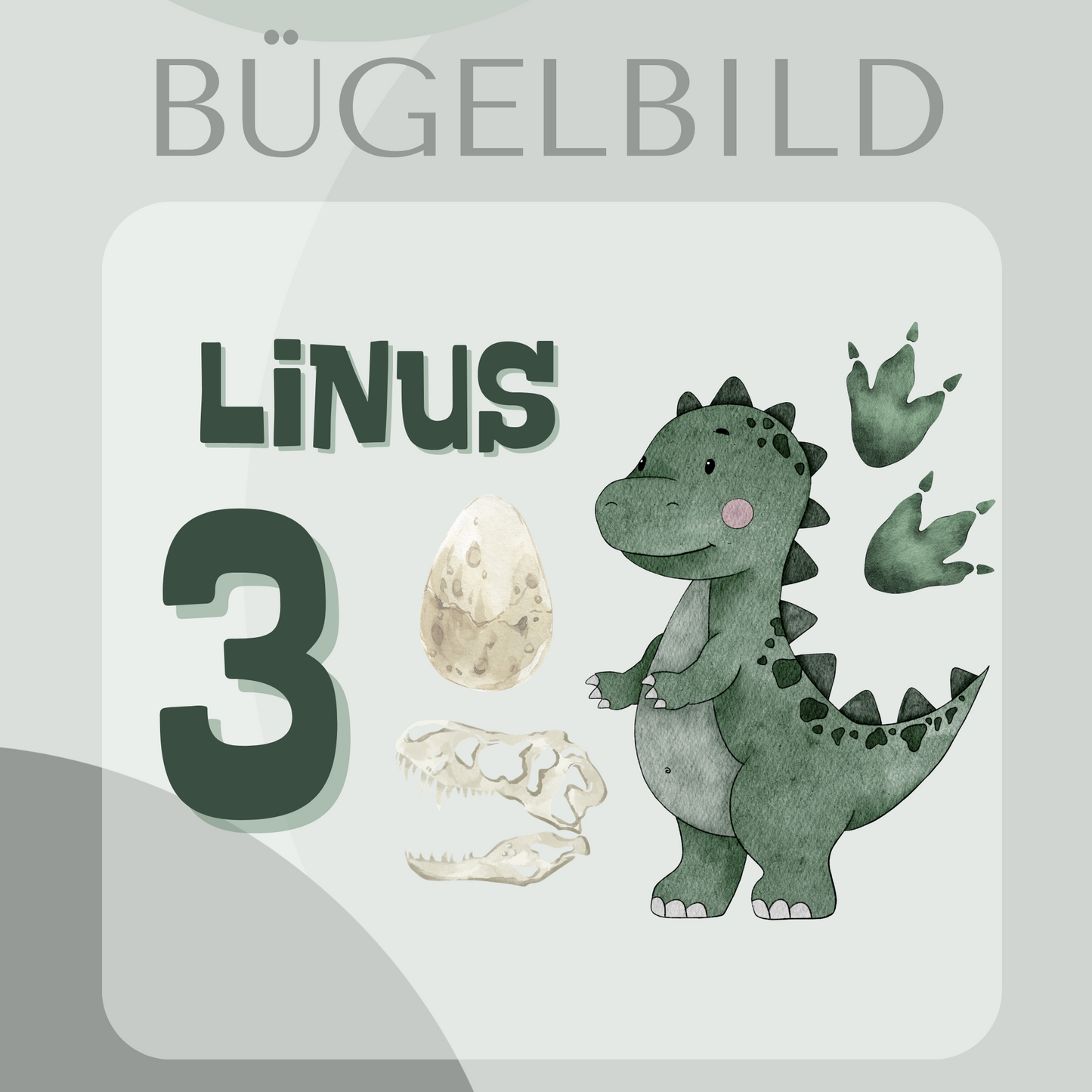 Personalisiertes Bügelbild-Set Dinosaurier
