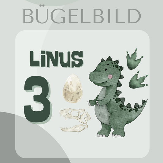 Personalisiertes Bügelbild-Set Dinosaurier
