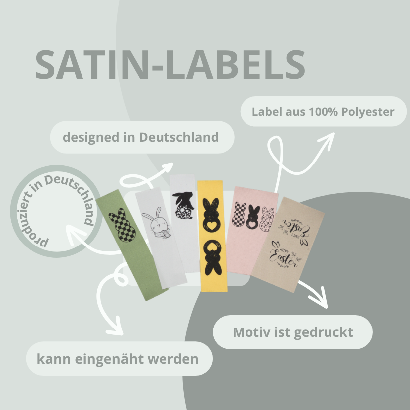 happy mit Herz Satin-Label in Pink Eigenproduktion