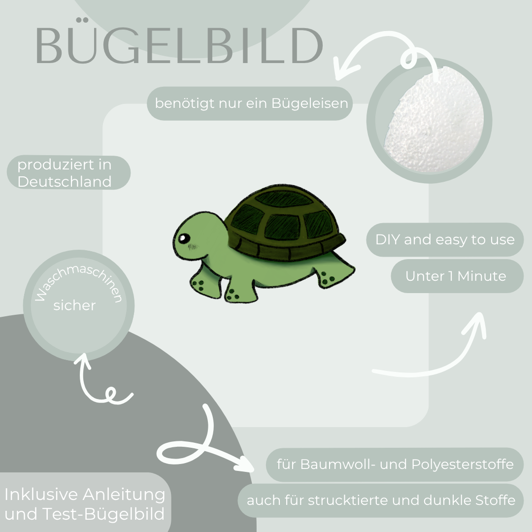 Schildkröte Bügelbild Eigenproduktion