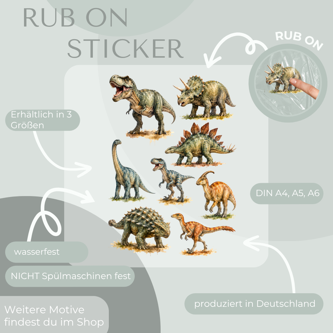 Dino set 2 Rub-On Sticker Set