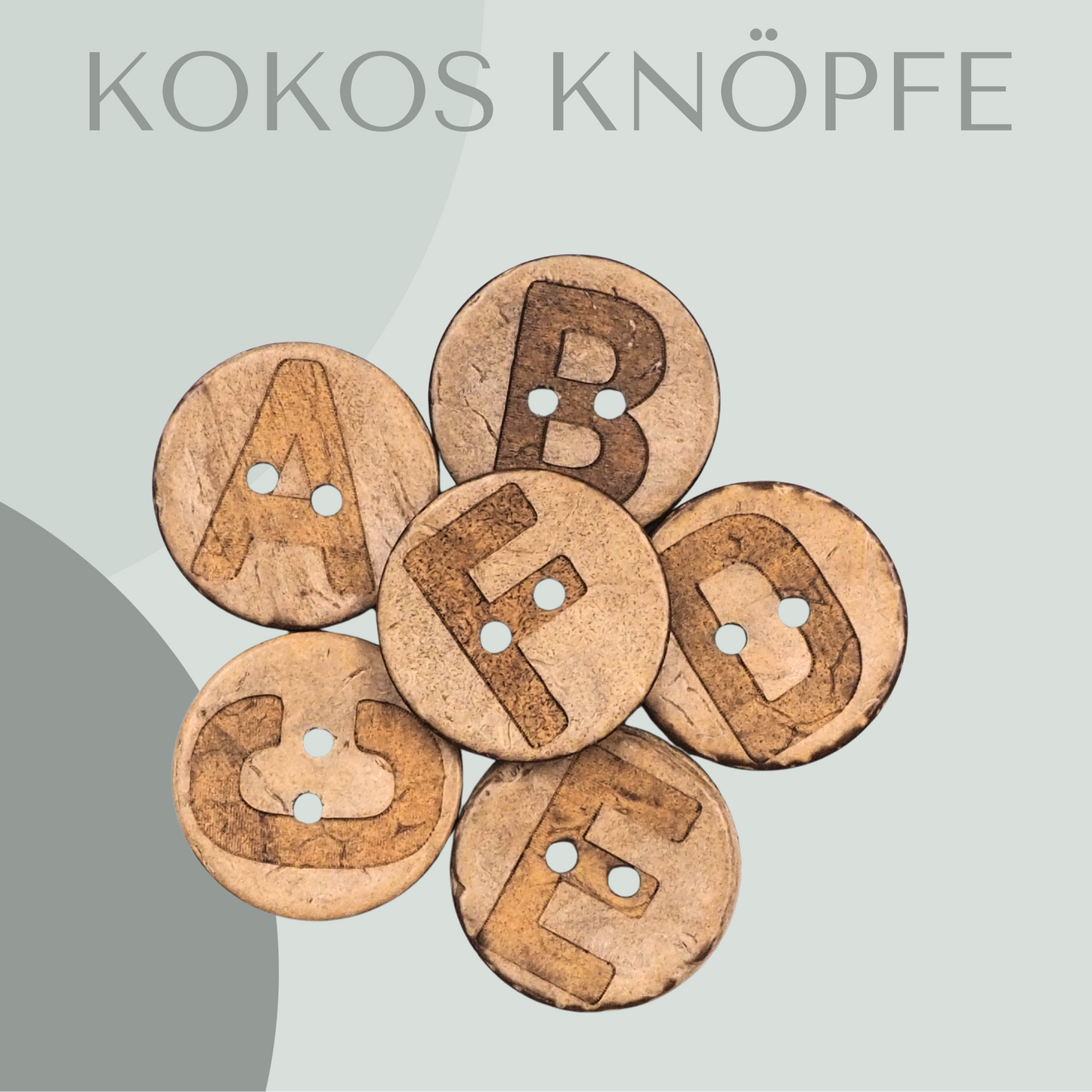 Eigenproduktion Kokosknopf ABC 20mm