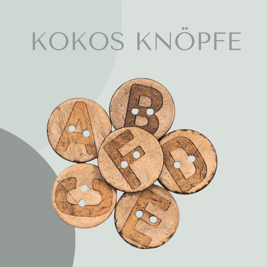 Eigenproduktion Kokosknopf ABC 20mm