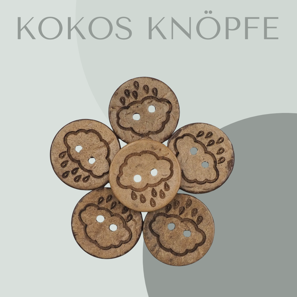 Eigenproduktion Kokosknopf Regenwolke 20mm