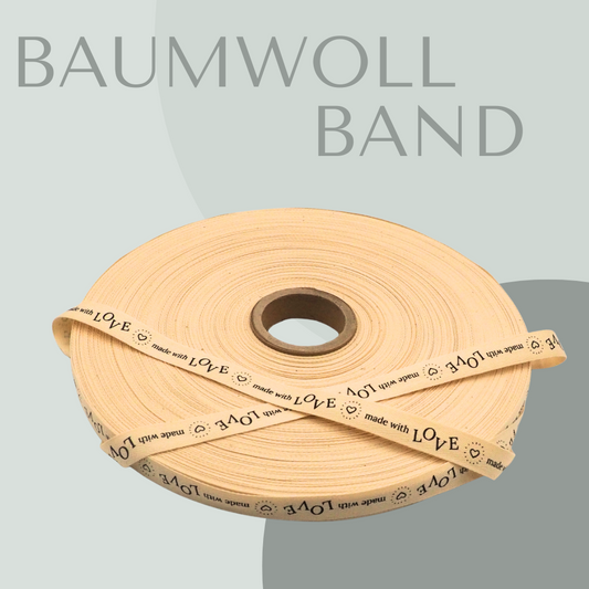 “made with LOVE“  Baumwollband