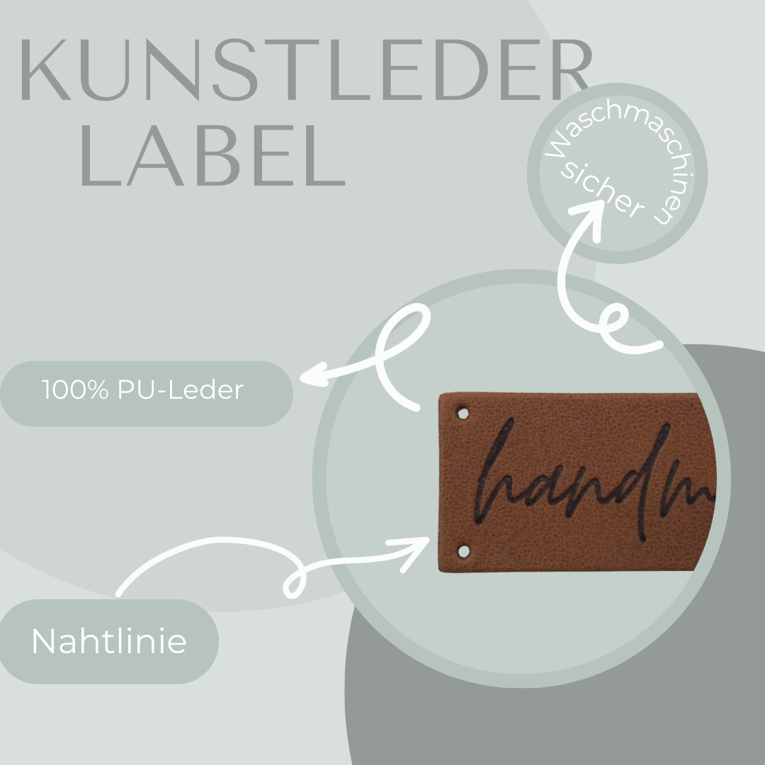 handmade Kunstlederlabel Kunstleder Label Eigenproduktion