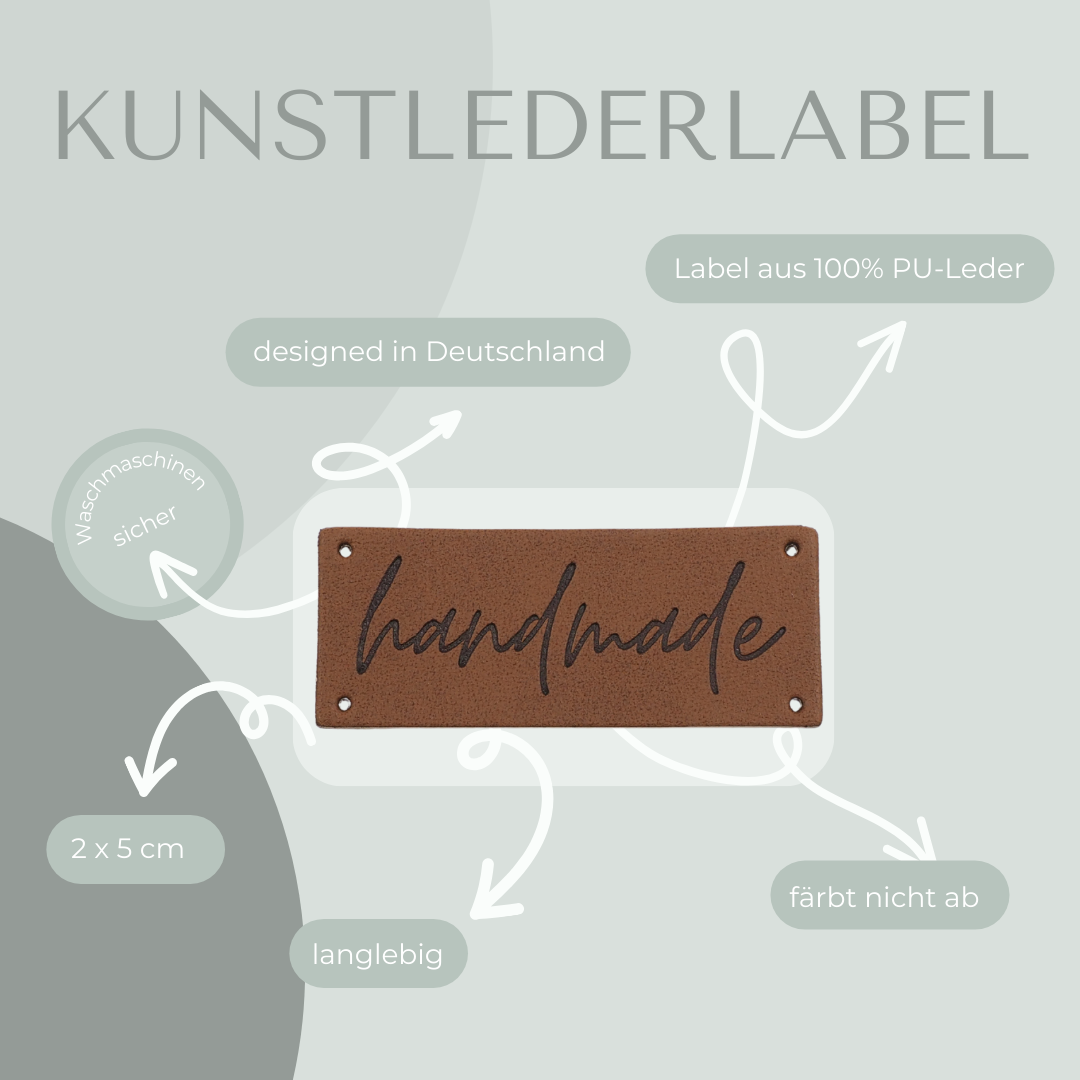 handmade Kunstlederlabel Kunstleder Label Eigenproduktion