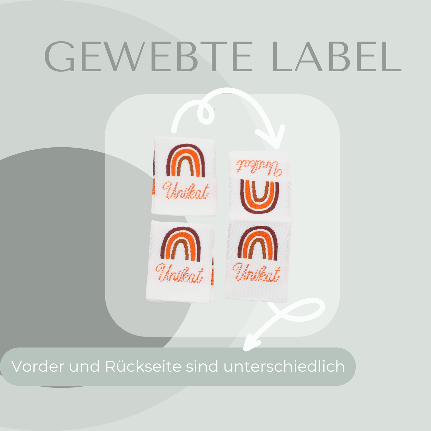 Unikat Orange Web Label gewebt Eigenproduktion