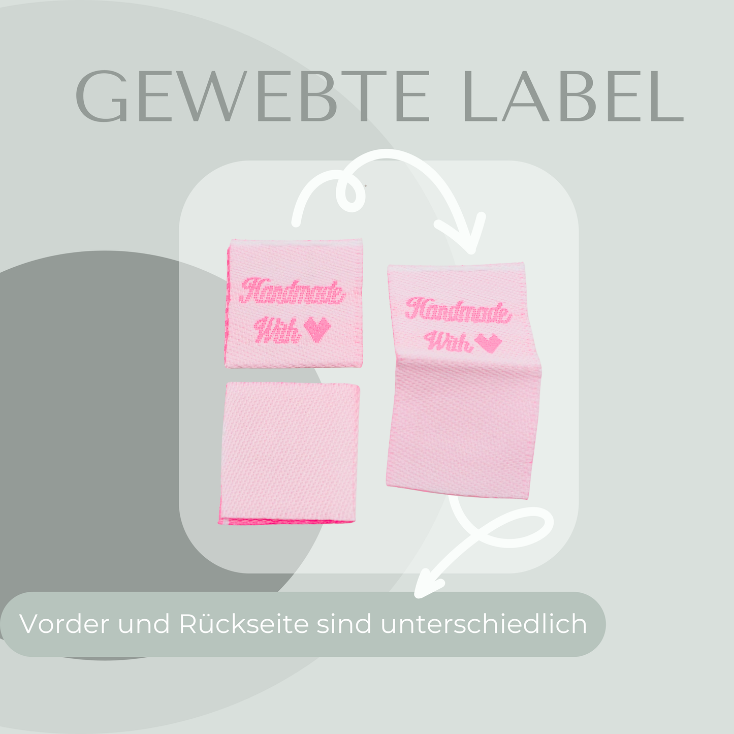 Handmade with Love Rosa Web Label gewebt
