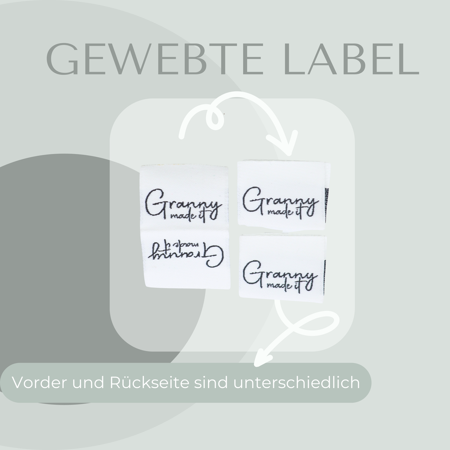 Granny made it Web Label gewebt Eigenproduktion