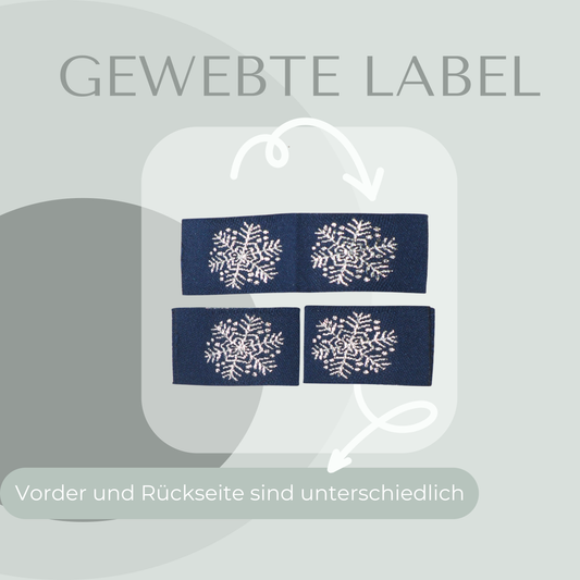 Schneeflocke Web Label gewebt Eigenproduktion