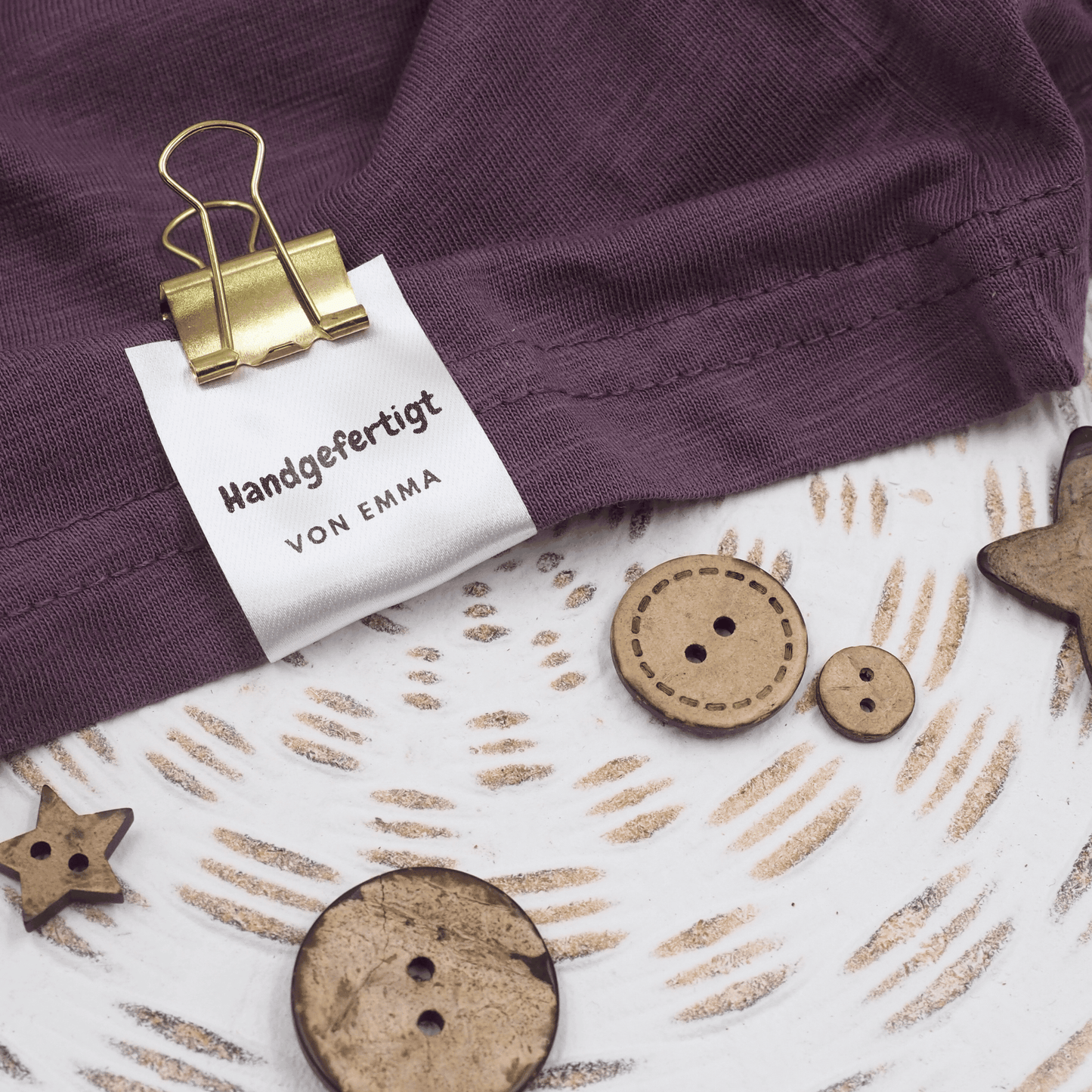 Personalisierte Satin Label - Handmade, Handgefertigt - personalisiert mit eigenem Namen