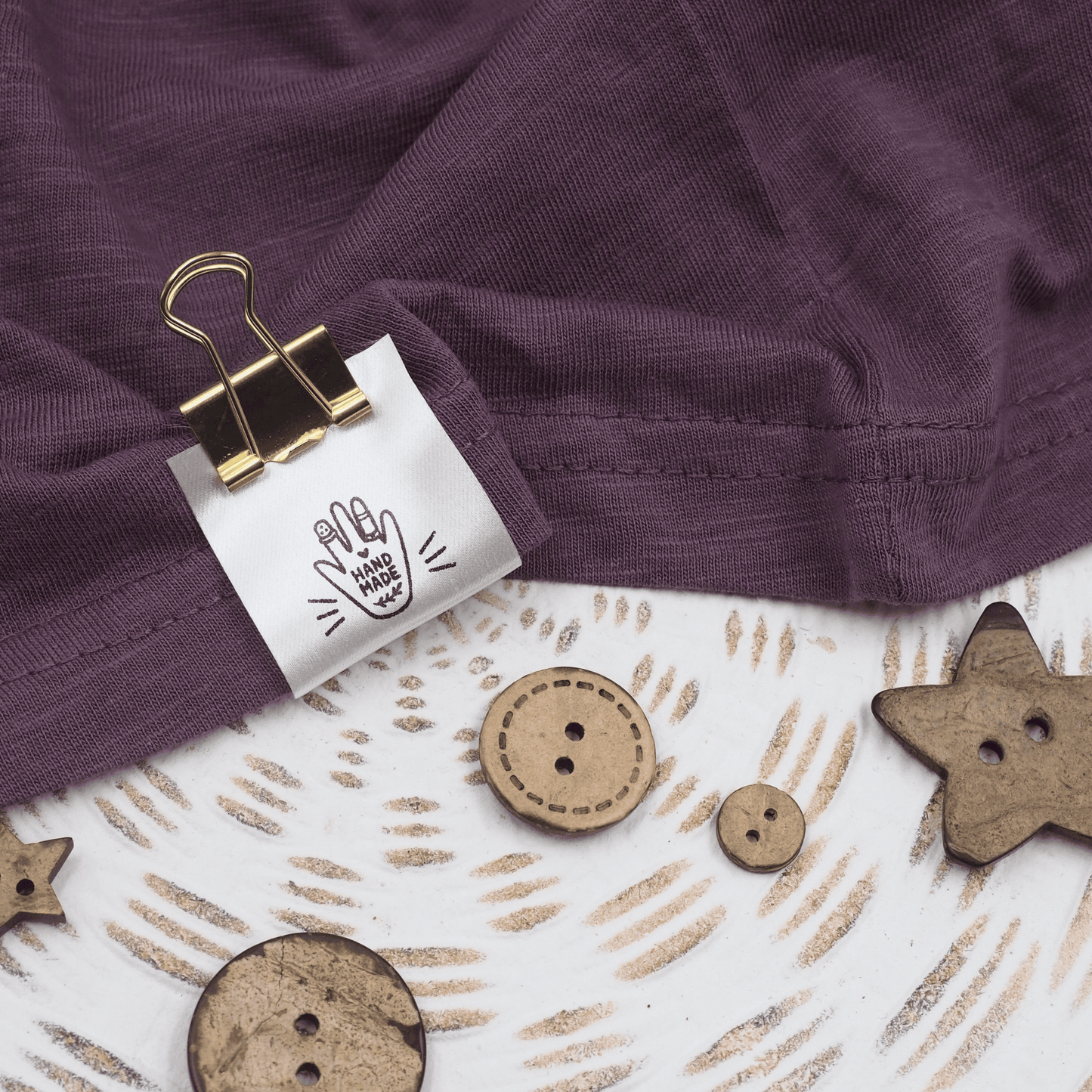 Personalisierte Satin Label - Handmade, Handgefertigt - personalisiert mit eigenem Namen
