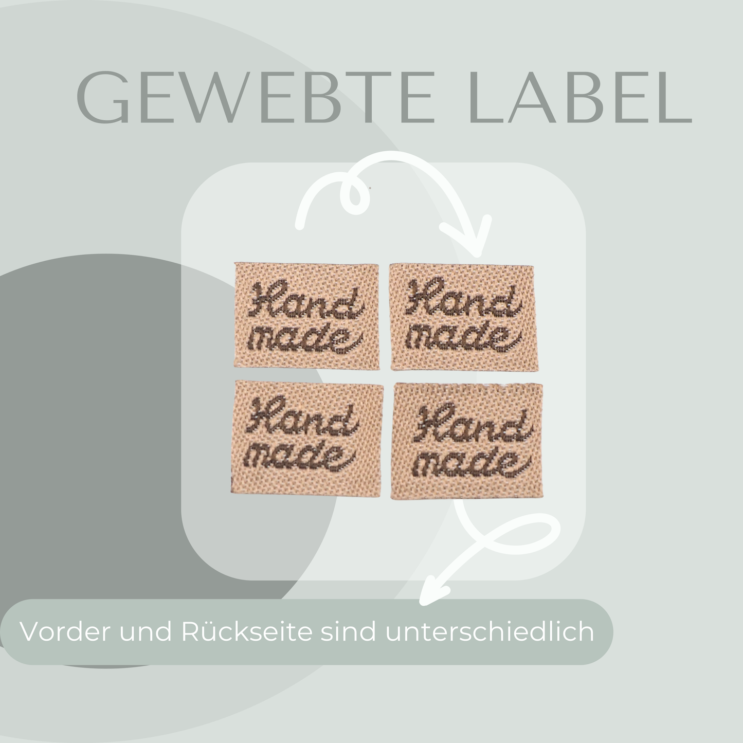 Hand made Beige Web Label gewebt