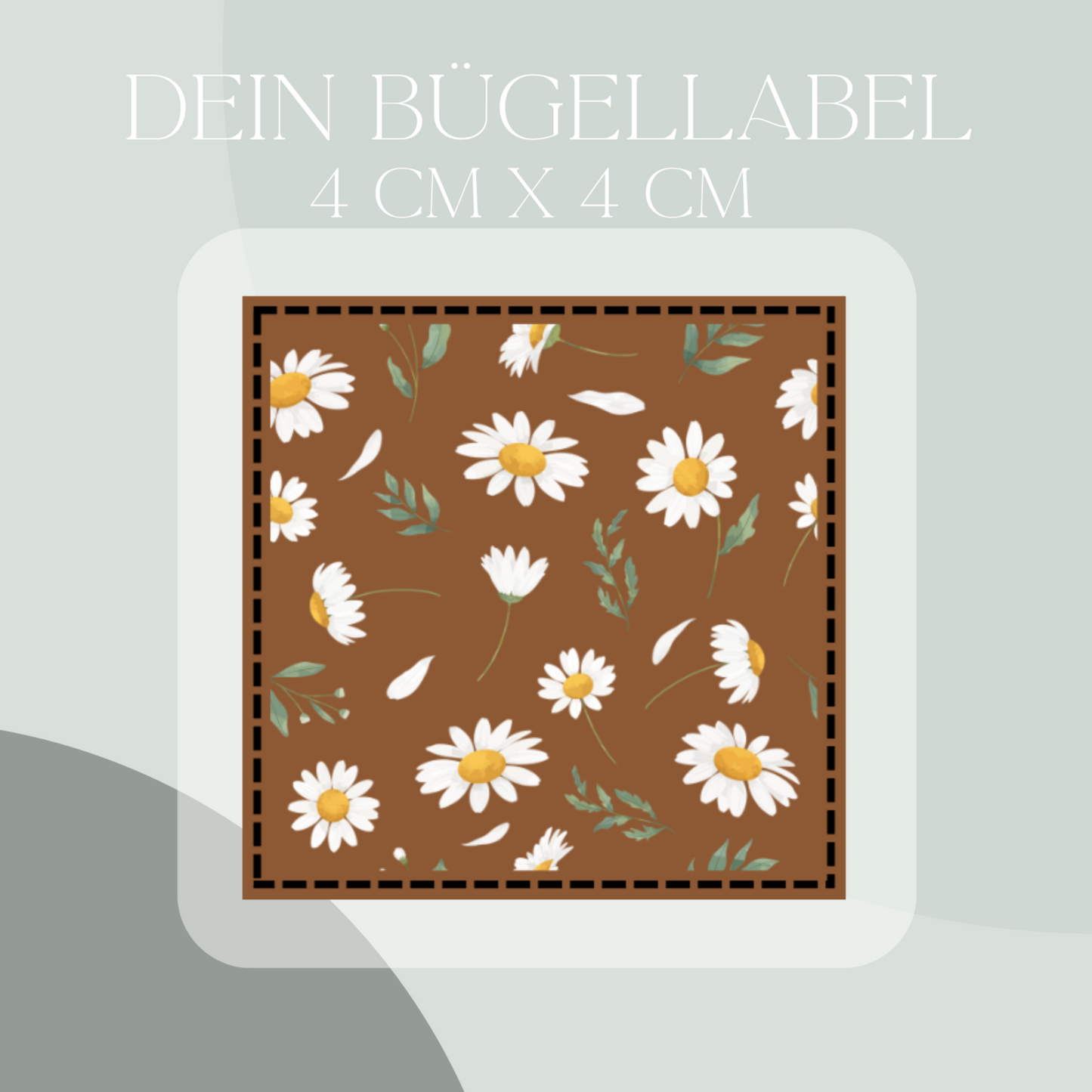 Gänseblümchen -Bügel Label Bügellabel Eigenproduktion