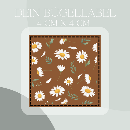 Gänseblümchen -Bügel Label Bügellabel Eigenproduktion