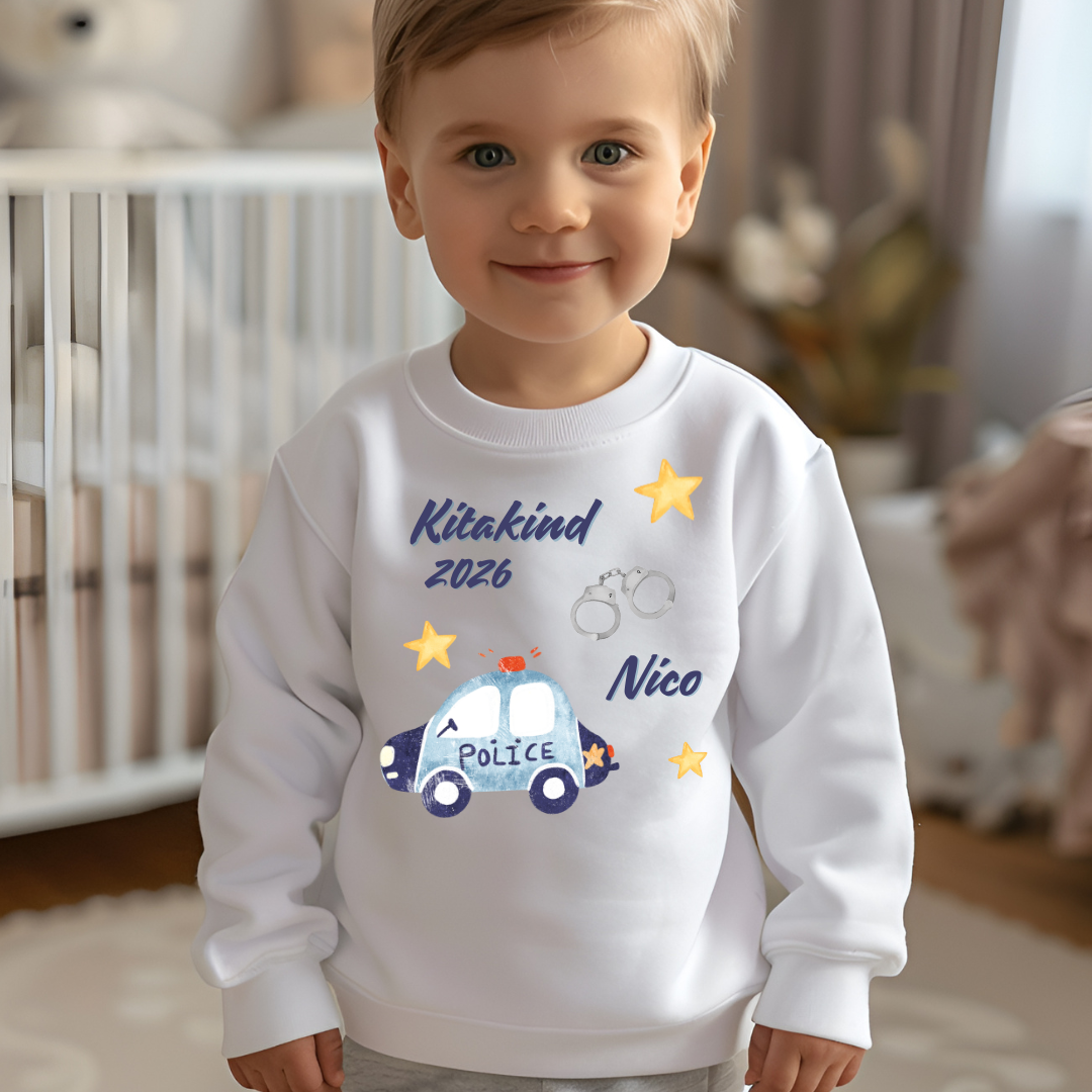 Personalisiertes Bügelbild-Set Kitakind 2026 Polizei