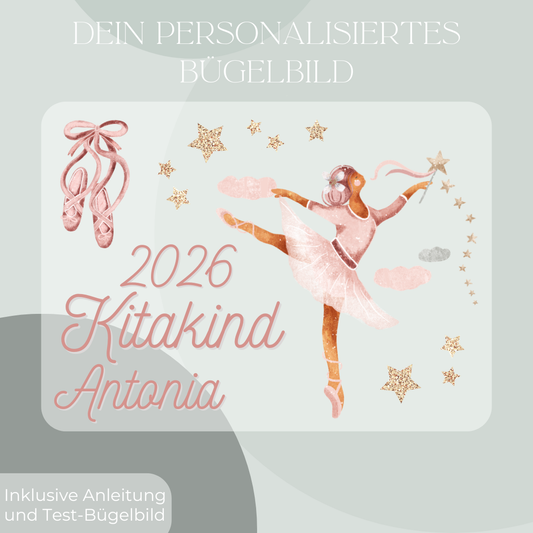 Personalisiertes Bügel-Bild Bügelbild-Set Kitakind 2026 Ballerina