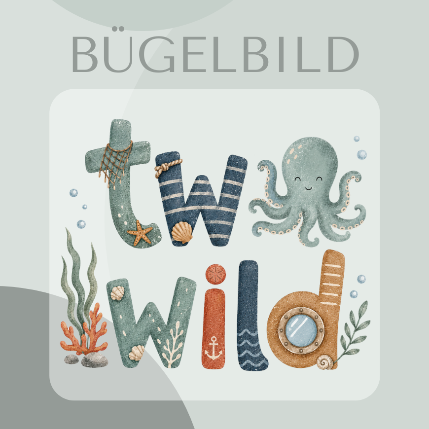 Two wild Oktopus- Bügelbild
