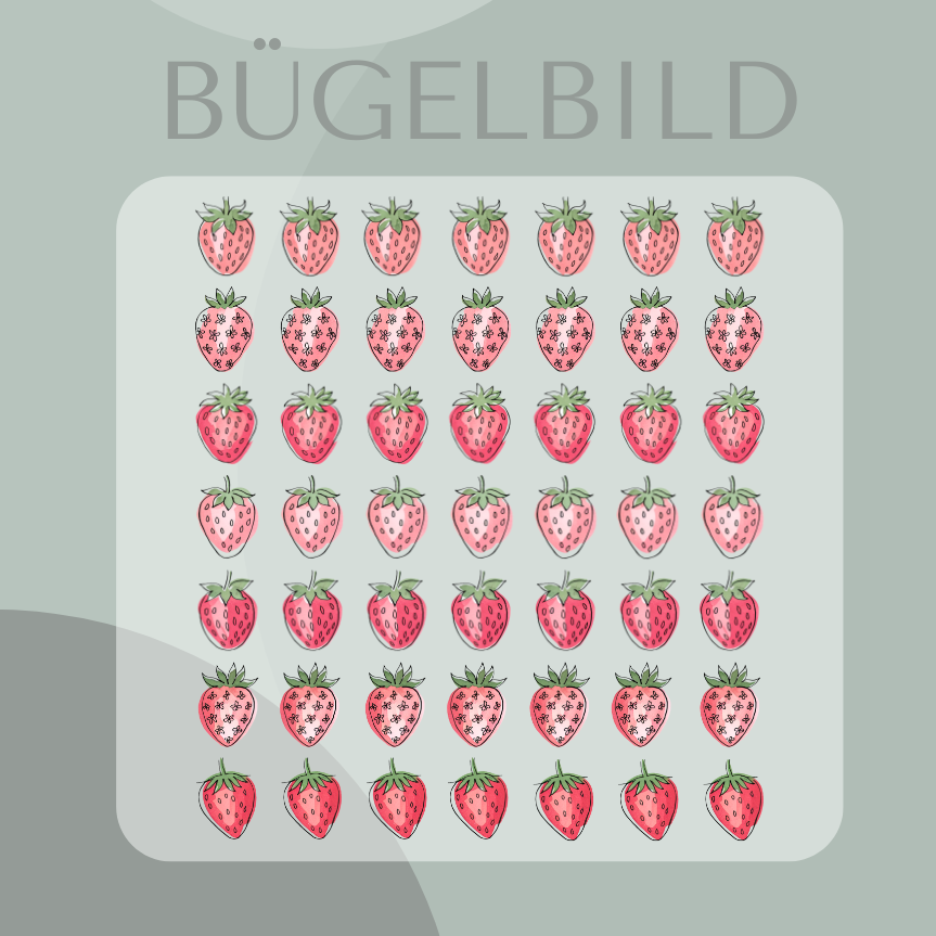 Mini Erdbeer Bügelbild 