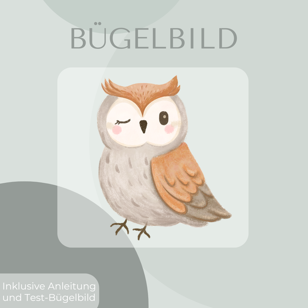 Eulen Bügelbild Eigenproduktion