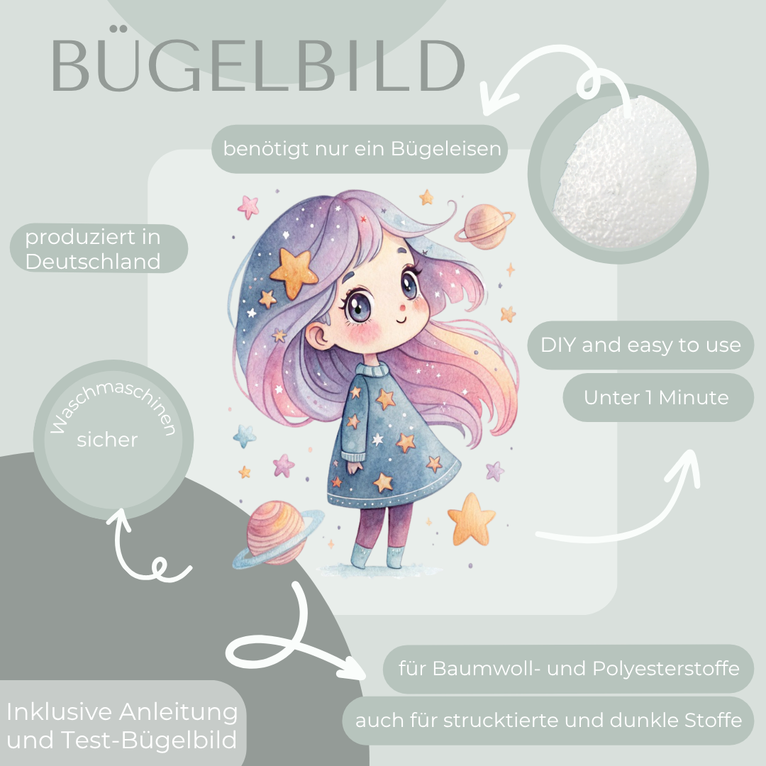 Sternen Mädchen - Bügelbild Eigenproduktion