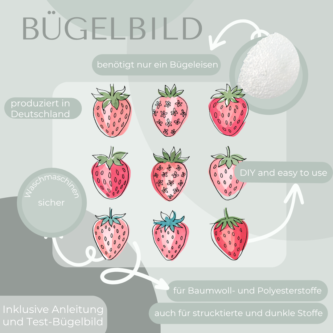 Erdbeeren  Bügelbild Eigenproduktion