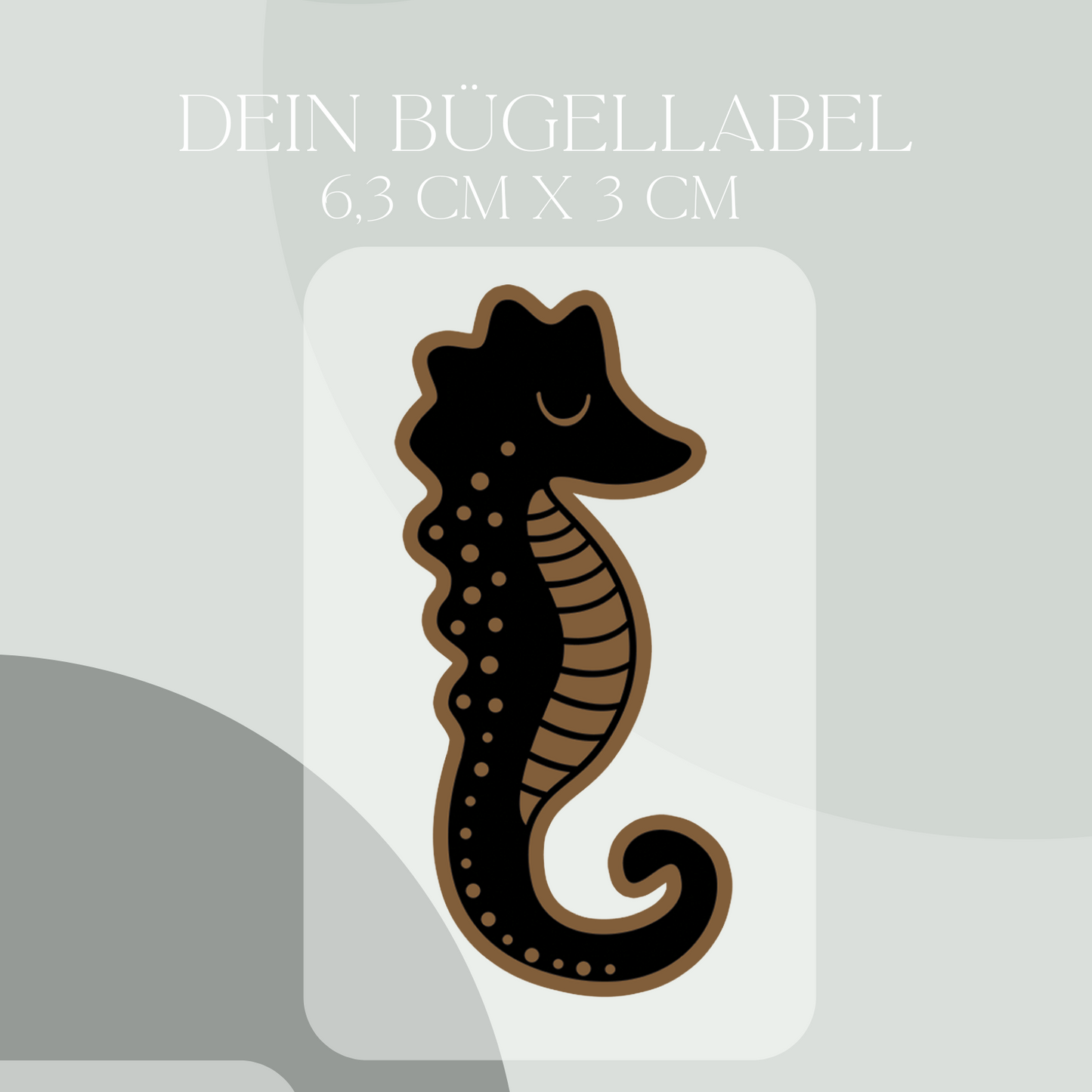 Seepferdchen Bügel Label Bügellabel Eigenproduktion