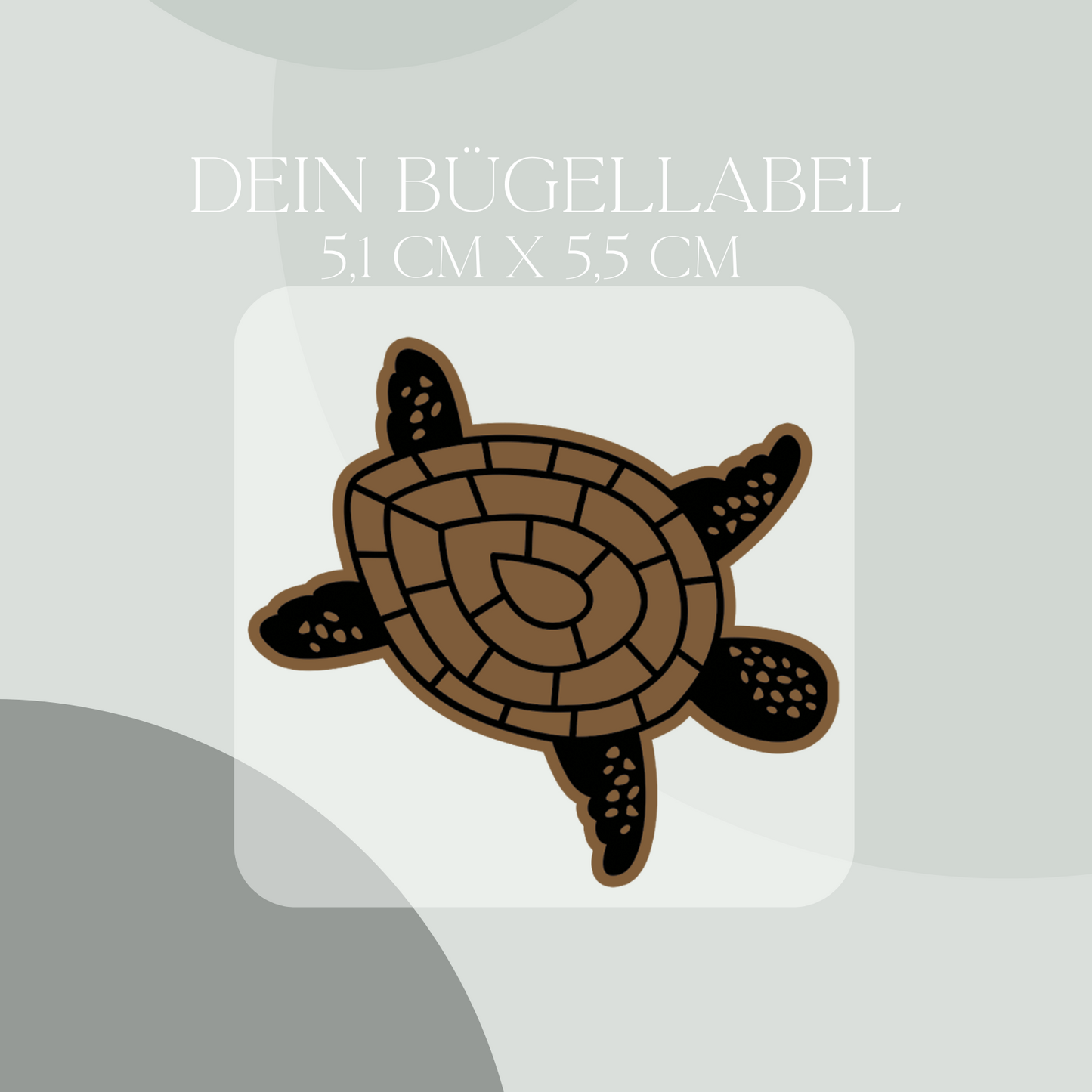 Schildkröte Bügel Label Bügellabel Eigenproduktion