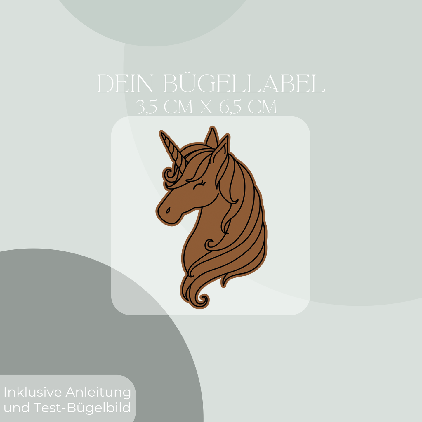 Einhorn Bügel Label Bügellabel Eigenproduktion