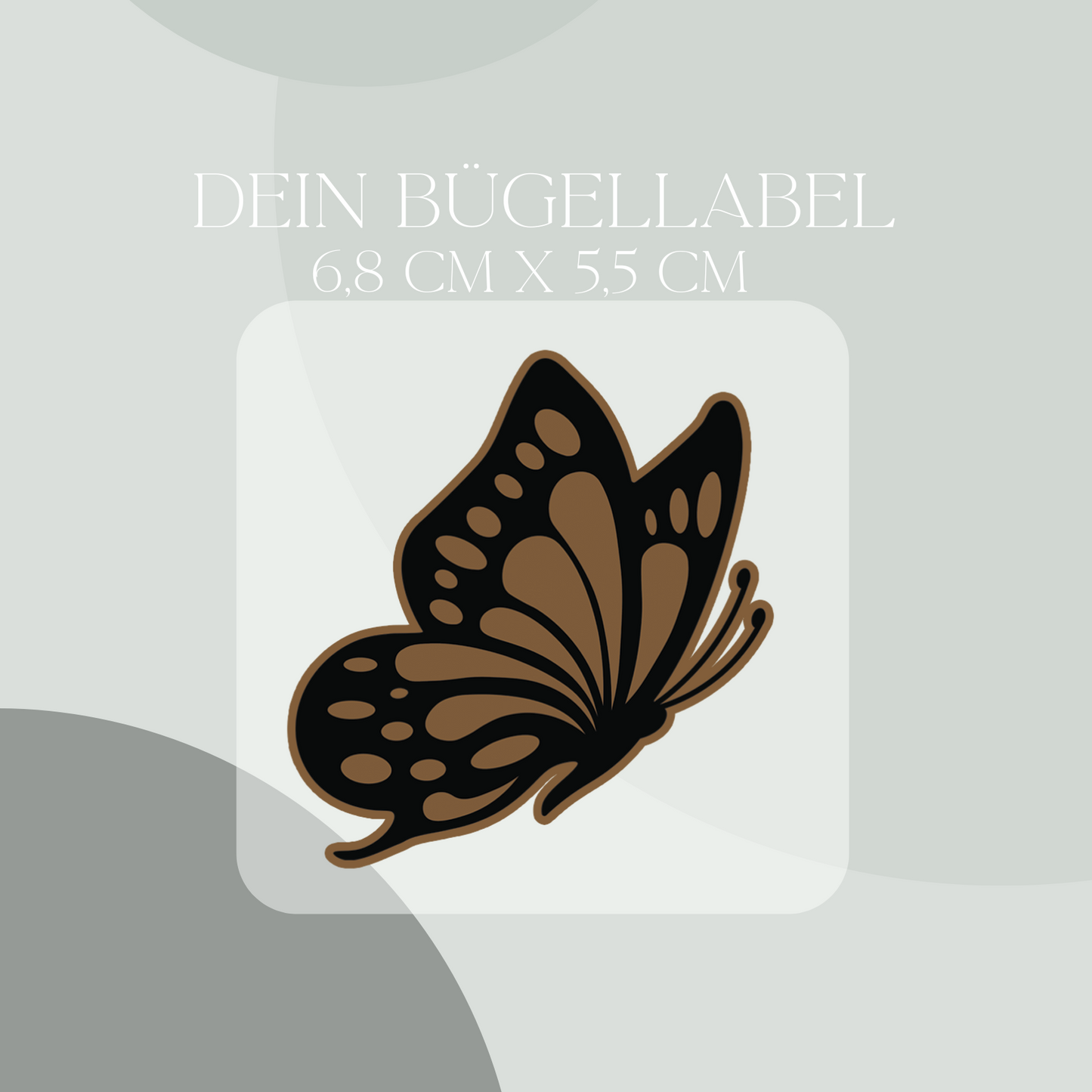 Schmetterling Bügel Label Bügellabel Eigenproduktion