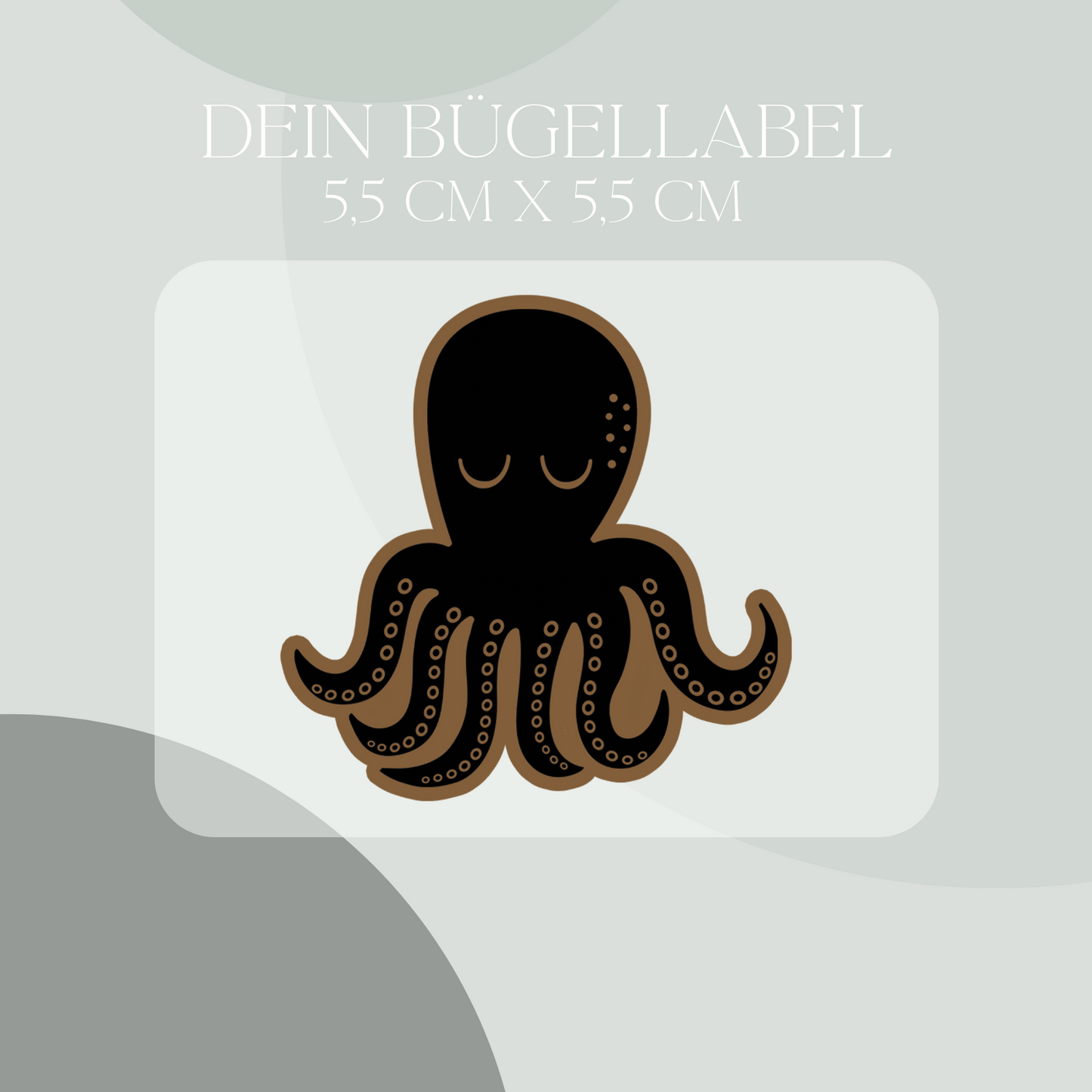 Oktopus Bügel Label Bügellabel Eigenproduktion