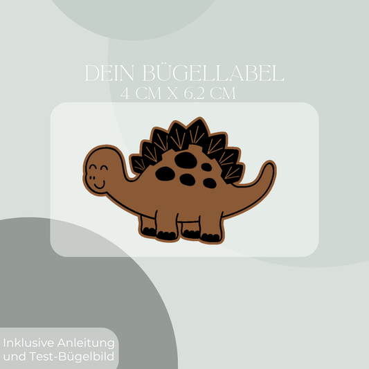 Stegosaurus Bügel Label Bügellabel Eigenproduktion