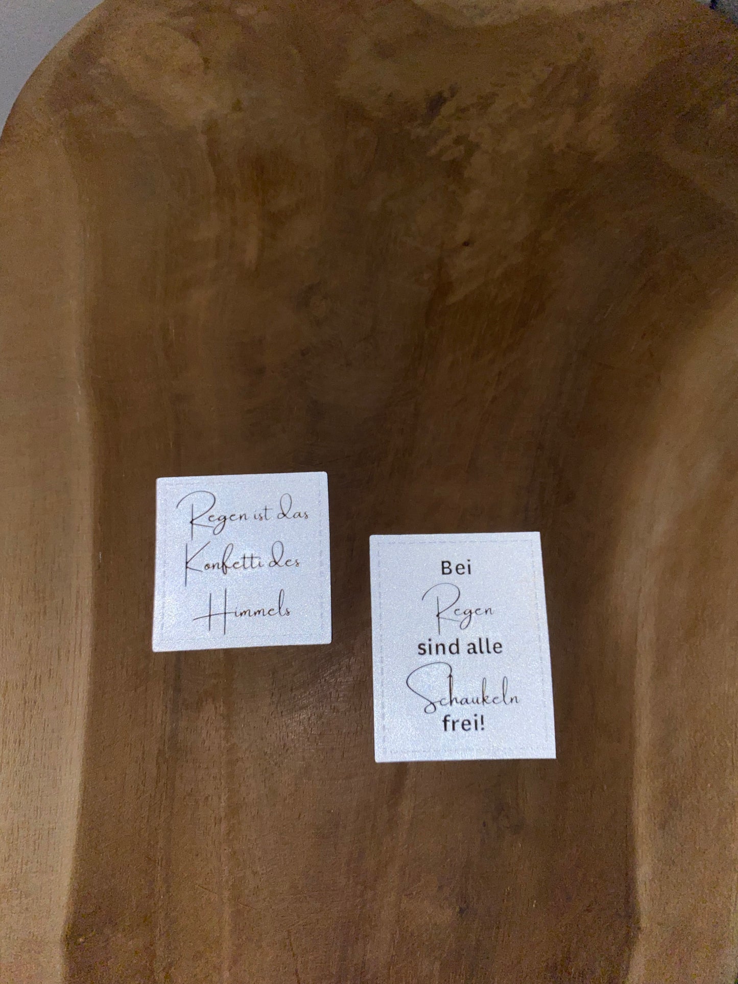 Regen ist das Konfetti des Himmels Reflektierendes Label