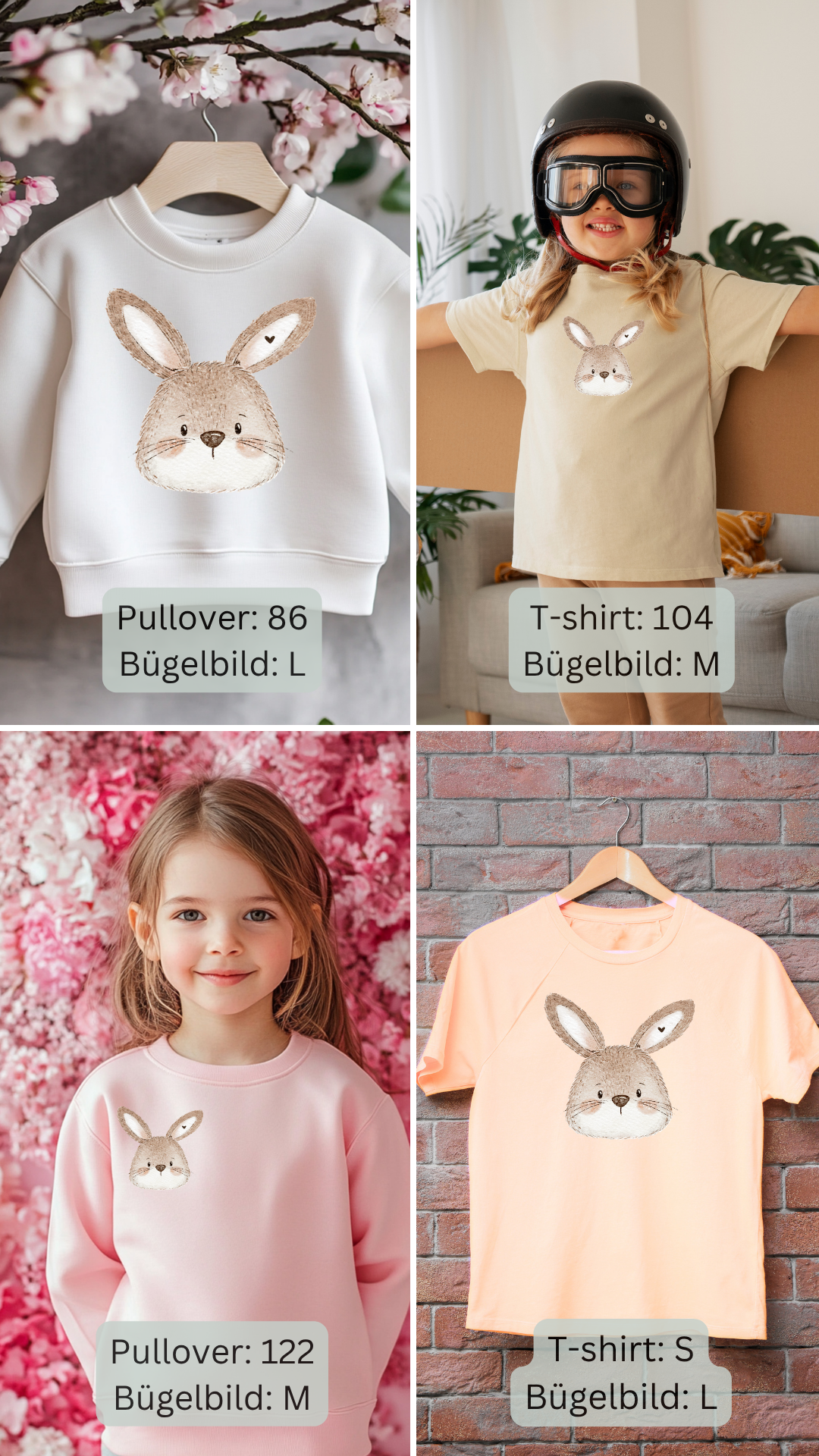 Hase Bügel-Bild Bügelbild Eigenproduktion