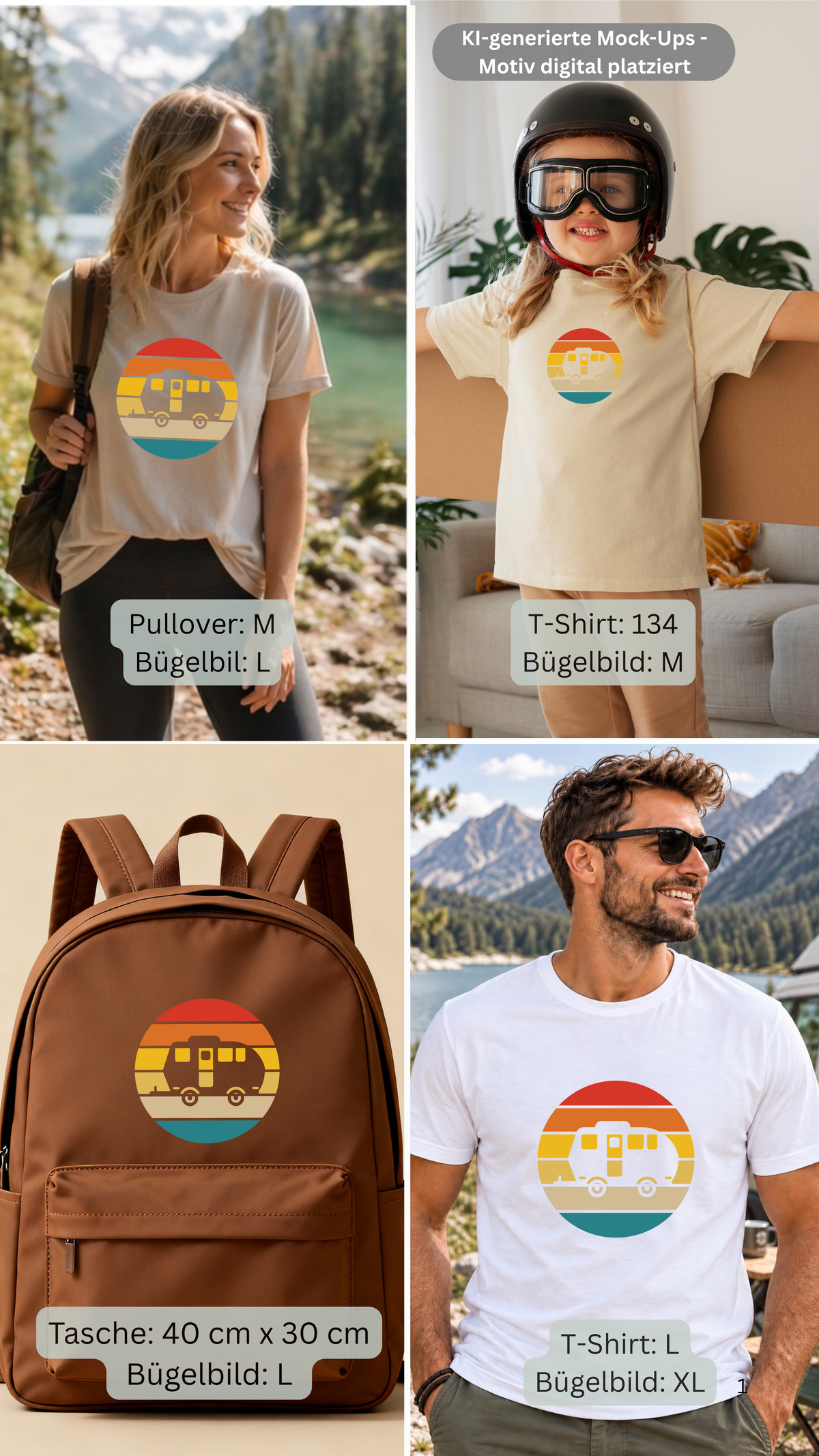 Camper Streifen Bügelbild Eigenproduktion